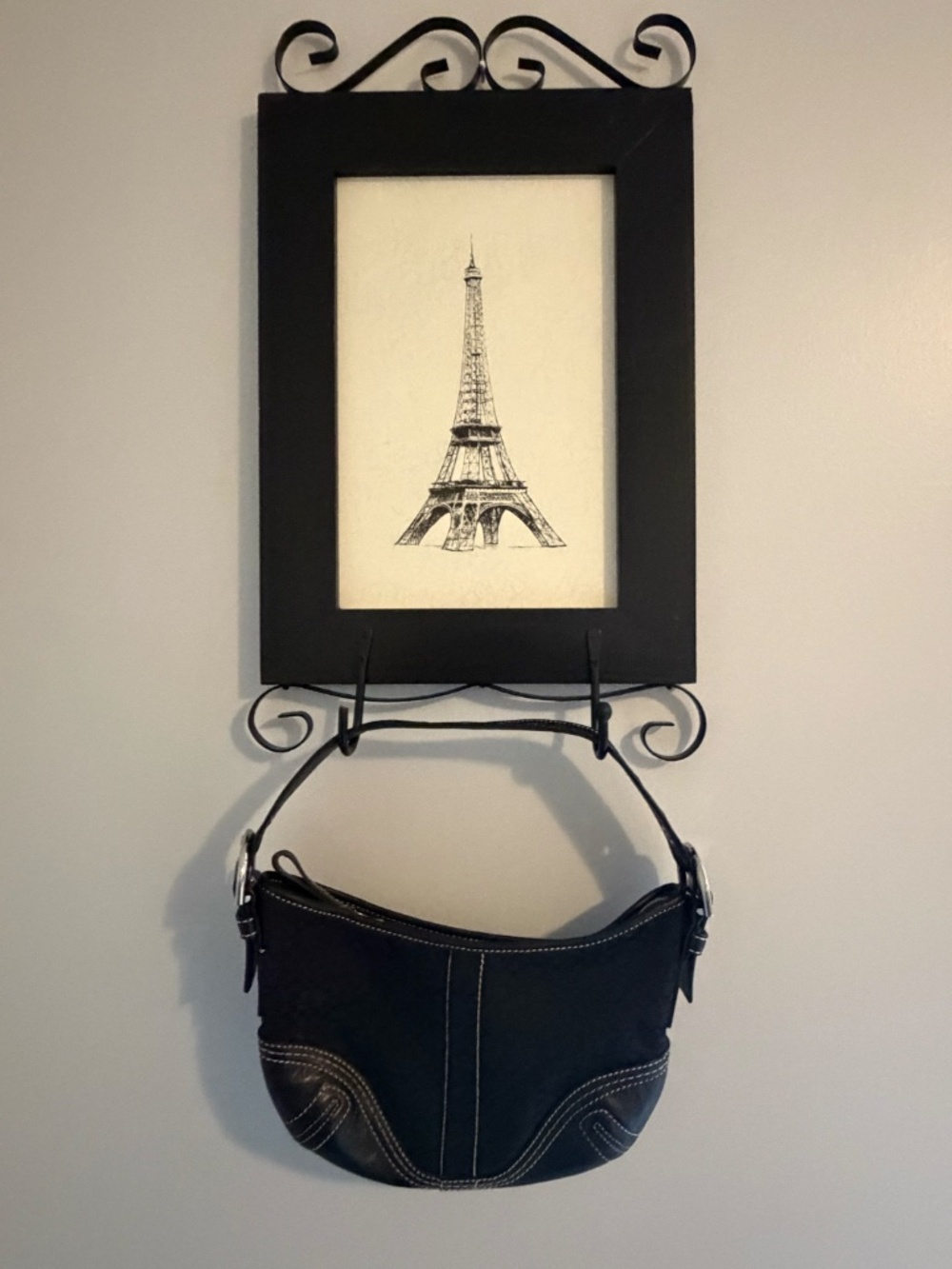 Vintage Coach SoHo Signature Black Canvas Leather Hobo Bag - Picture 3 of 6